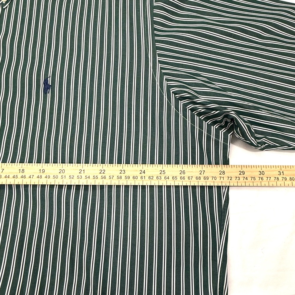 Ralph Lauren Golf Tilden Button Down Shirt Mens XL Green White Stripe 100 Cotton - Picture 4 of 12